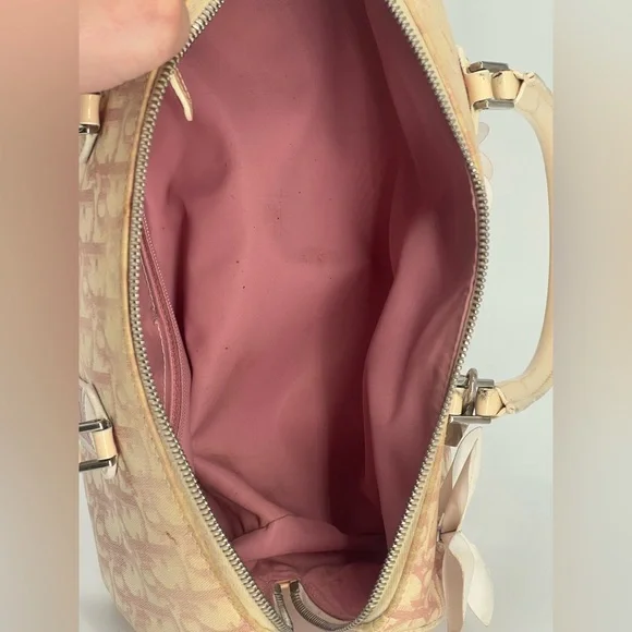 Christian Dior Girly Boston Bag Featuring The Diorissimo Canvas Pattern Bag - Picture 10 of 10